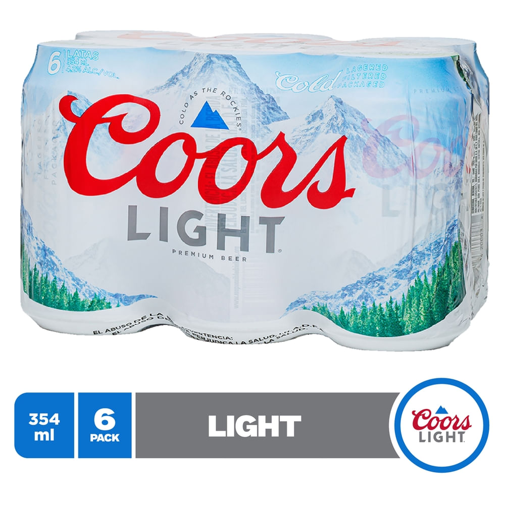 Cerveza Coors Light Lata 6 Pack -  2124 ml