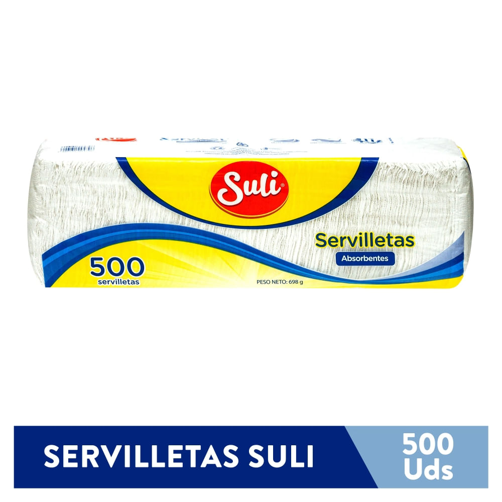 Servilleta Suli Blanca Cuadrada - 500 Unidades
