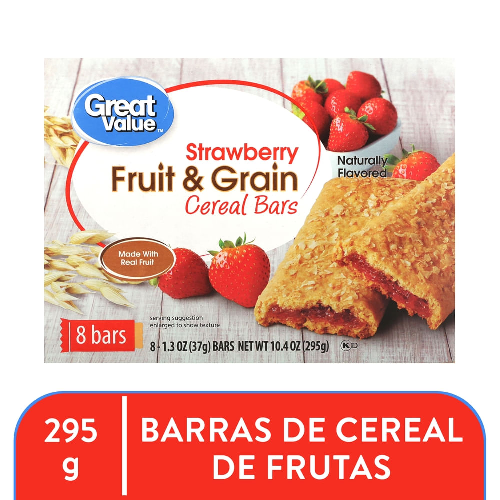 Barras De Cereal Great Value Frutas y Granos 8 Pack - 295 g