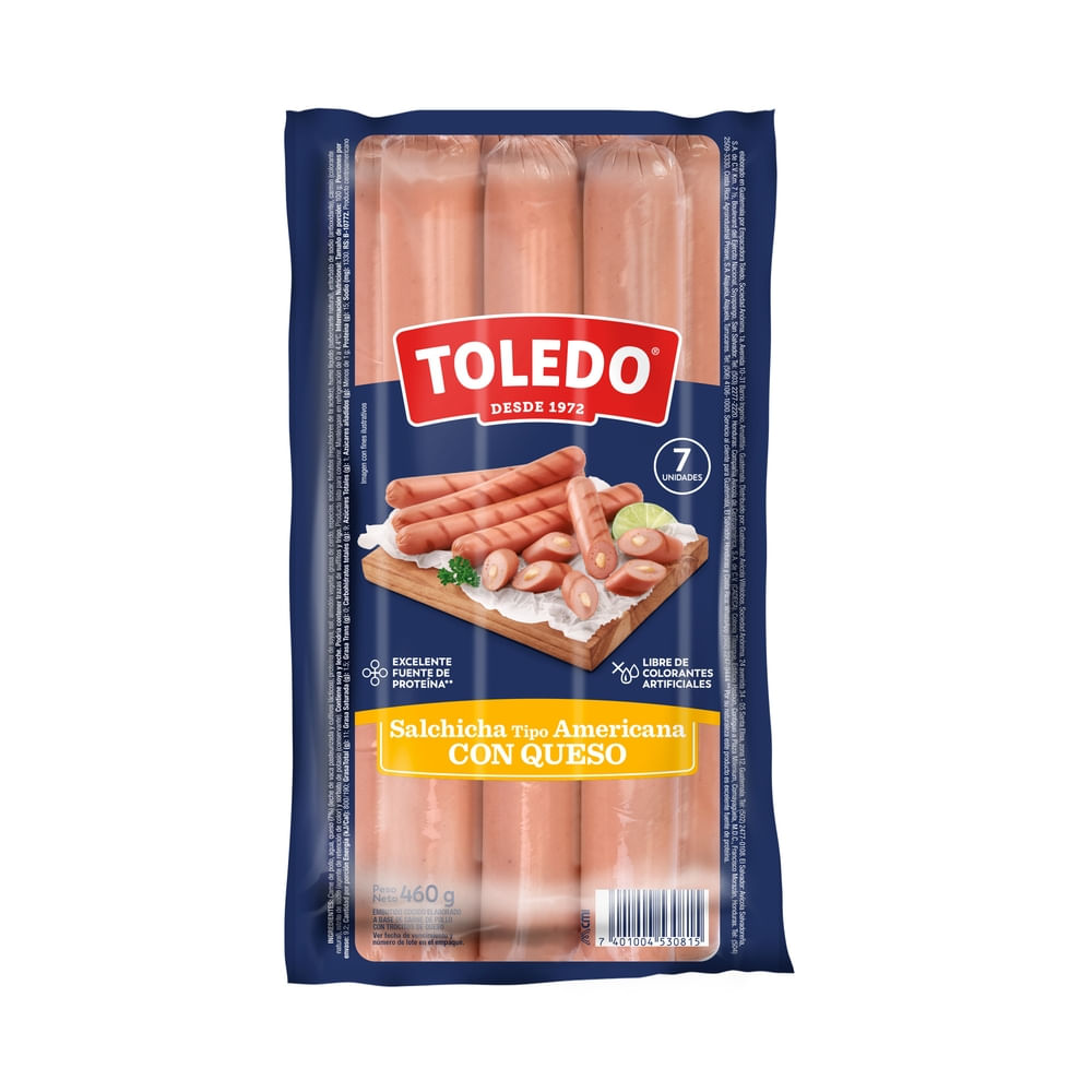 Salchicha tipo Americana Toledo con Queso - 460g