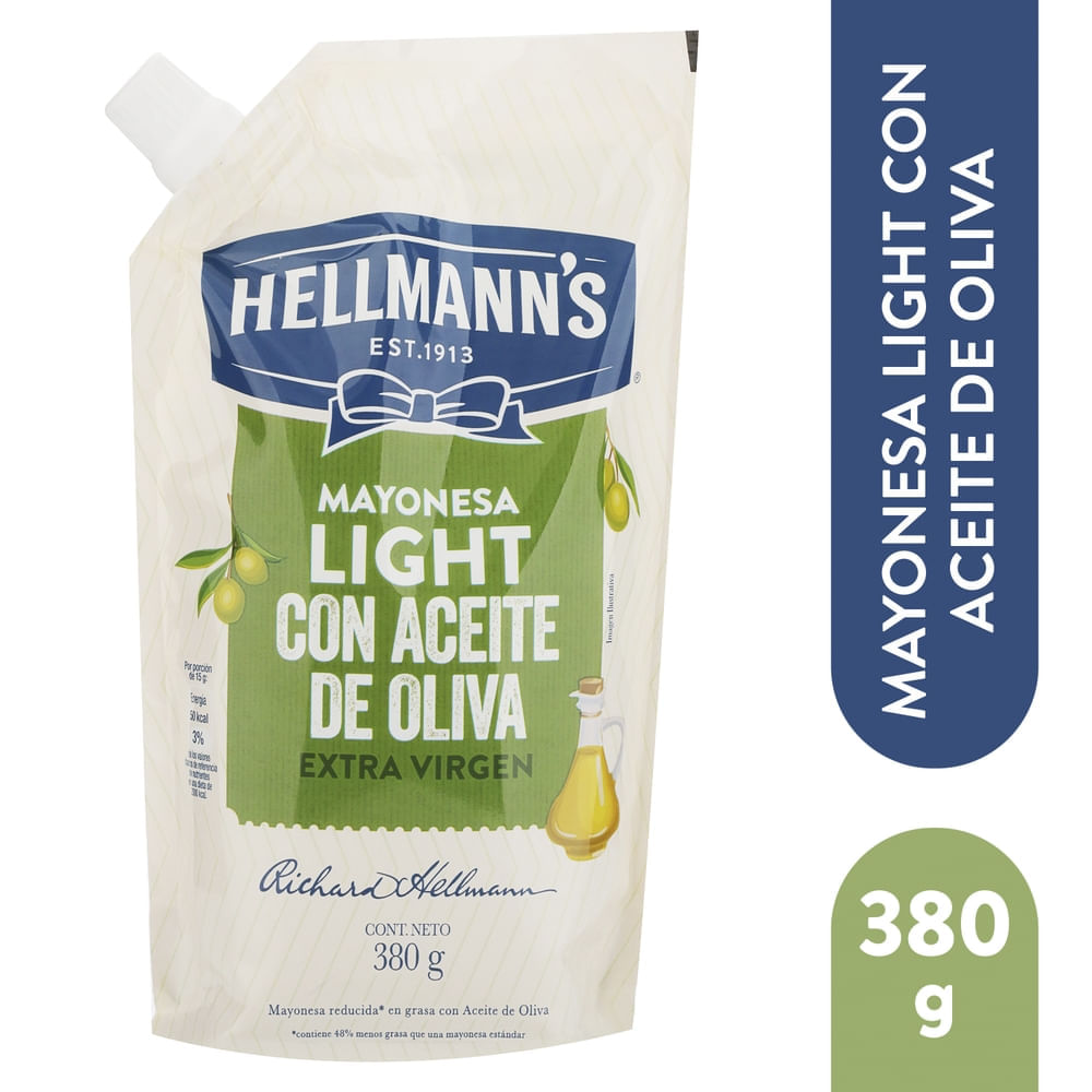 Mayonesa Hellmann's Oliva Light en doypack - 380 g
