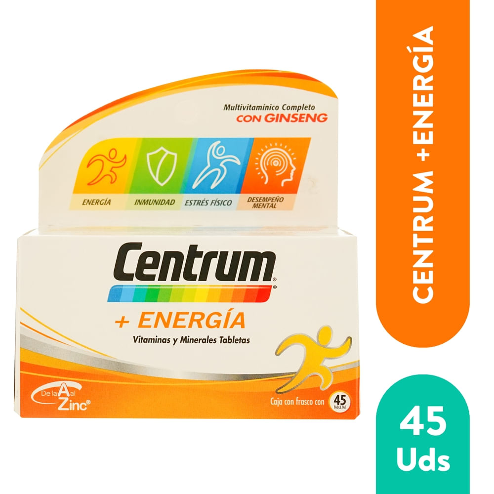 Centrum +energía frasco 45 tabletas - Precio indicado por frasco