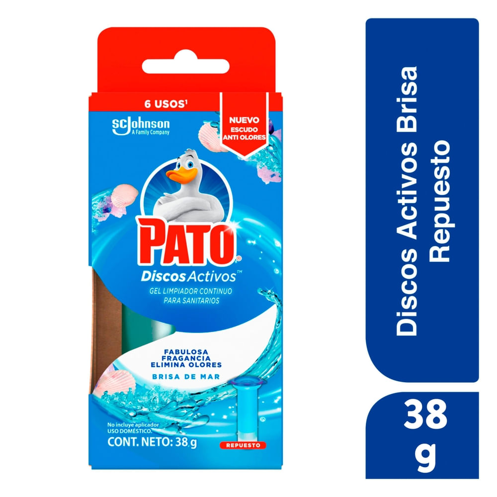 Limpiador Baños Pato Discos Activos Brisa de Mar Repuesto - 36 ml