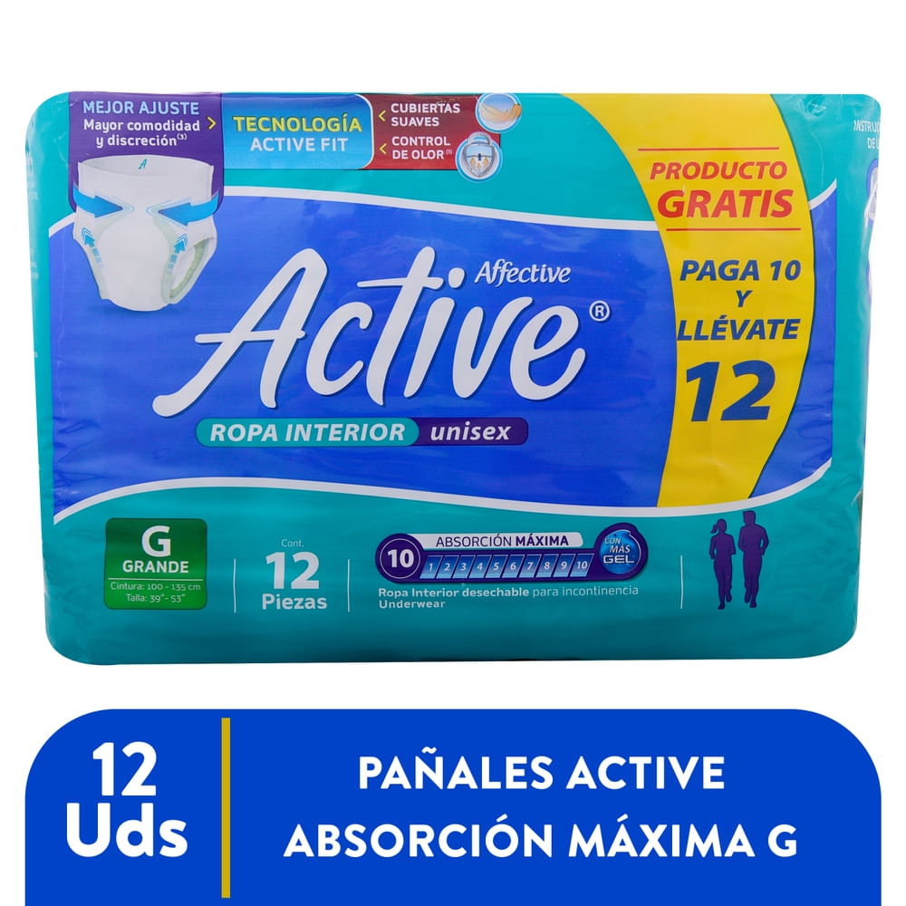 Pañal para adulto Affective Active pants talla G - 10 Uds-Precio indicado por panal incont/moderad