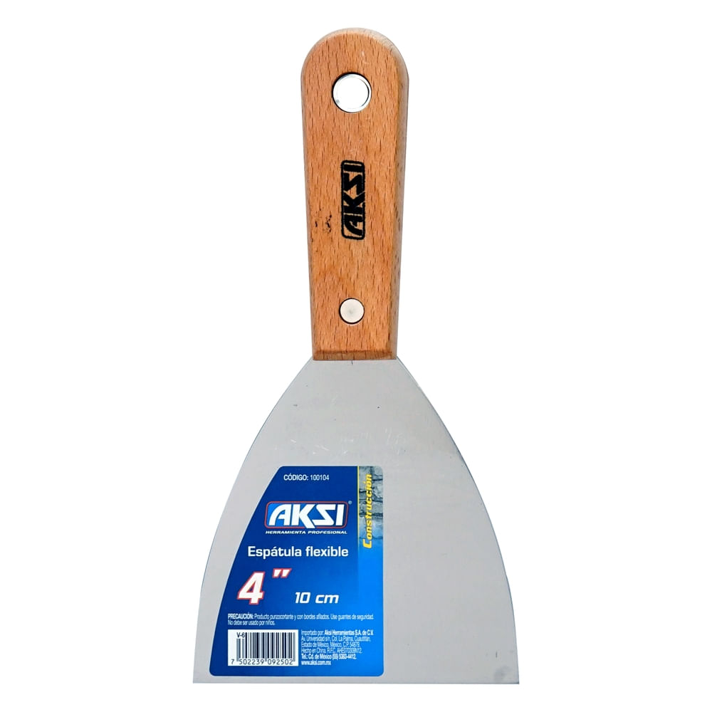 Espátula flexible Aksi con mango de madera - 10 cm