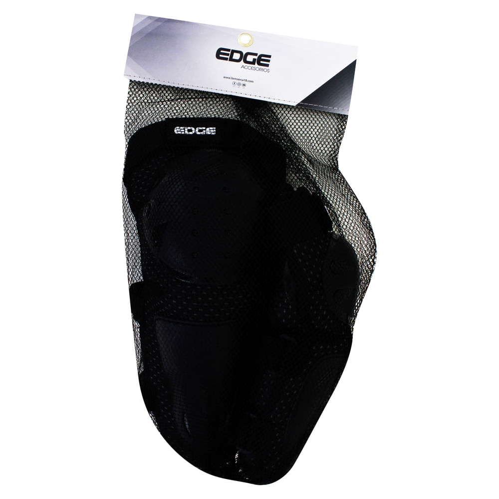 Rodilleras y coderas Edge color negro - 4 Pzas