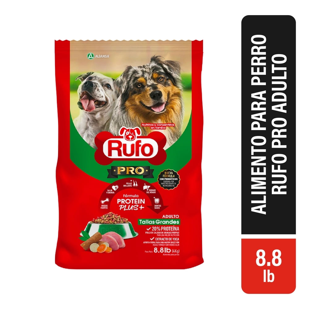 Alimento para perro Rufo pro adulto tallas grandes - 8 lb