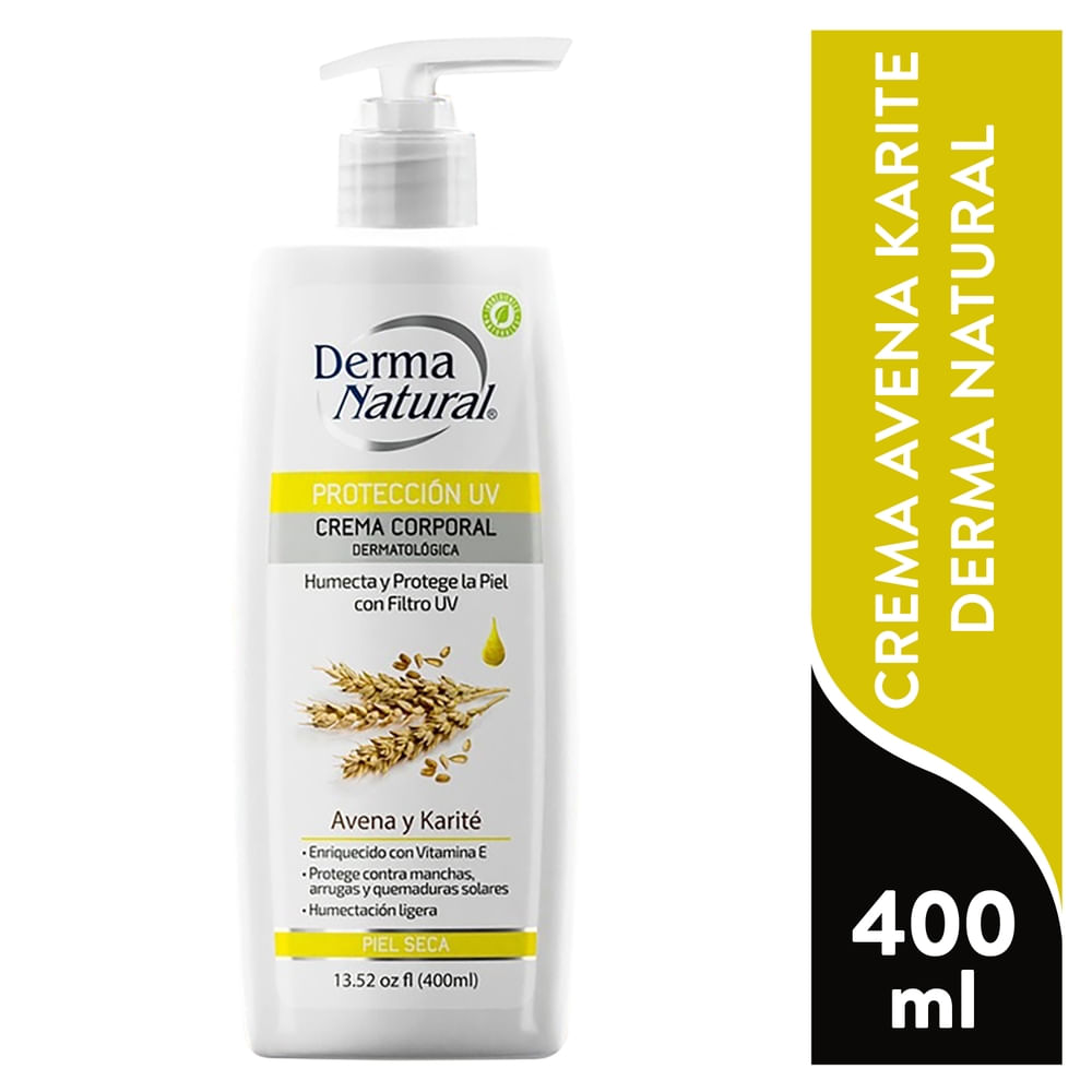 Crema Derma Natural protección UV avena y karité - 400 ml
