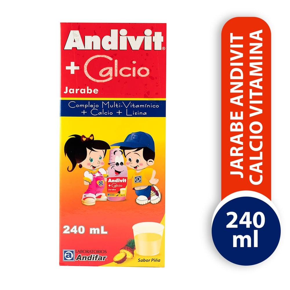 Jarabe Andivit Calcio Vitamina 240 ml-Precio indicado por calcio/magnesio