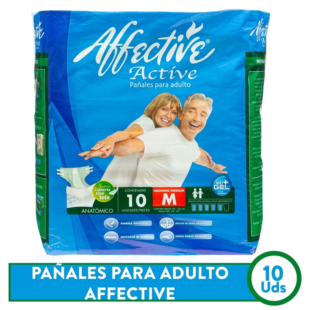 Pañales Affective Para Adulto Protector Mediano- 10 Unidades-Precio indicado por panal incont/severa
