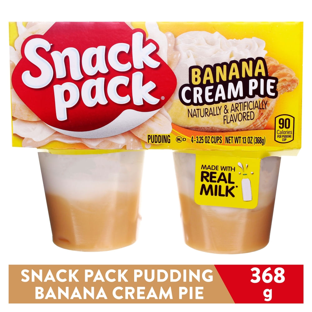 Snack Pack Pudding Banano Crema 4Pk 92Gr