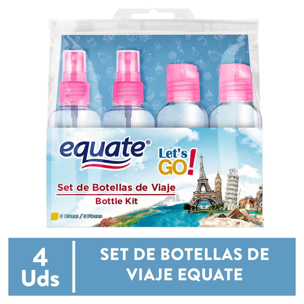 Set Equate  Botellas De Viaje 5 Piezas