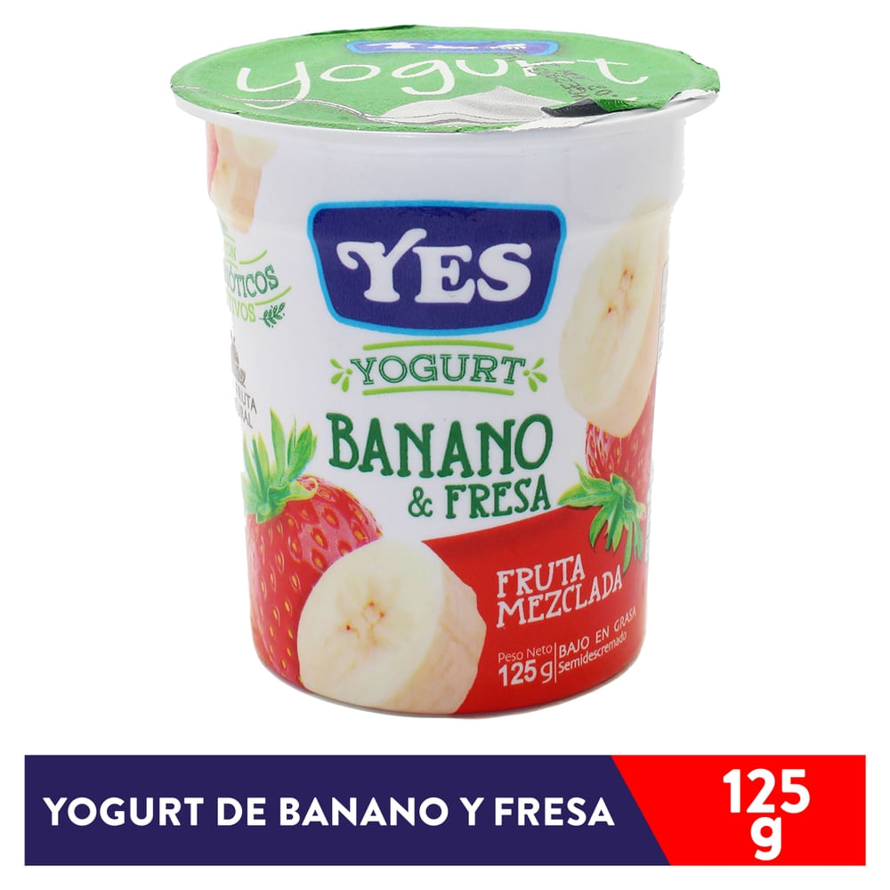 Yogurt Yes Fruta Banano Fresa - 125 g
