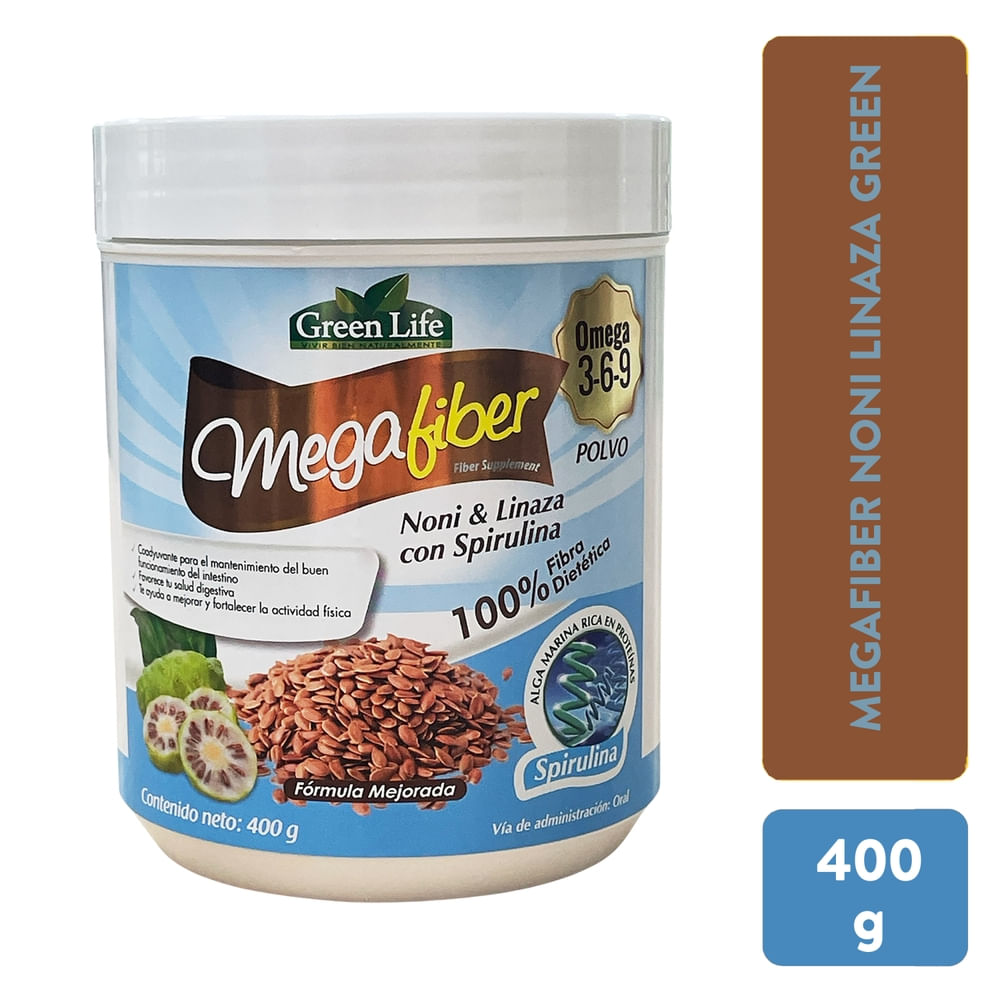 Megafiber Noni  Linaza Green Life 400gr-Precio indicado por fibras