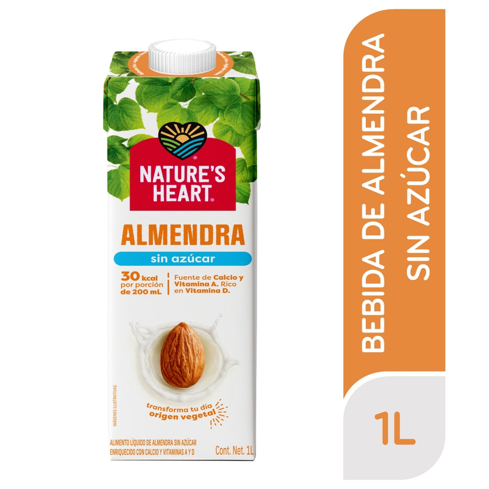 Bebida Nature's Heart de Almendras Sin Azúcar - 1 L