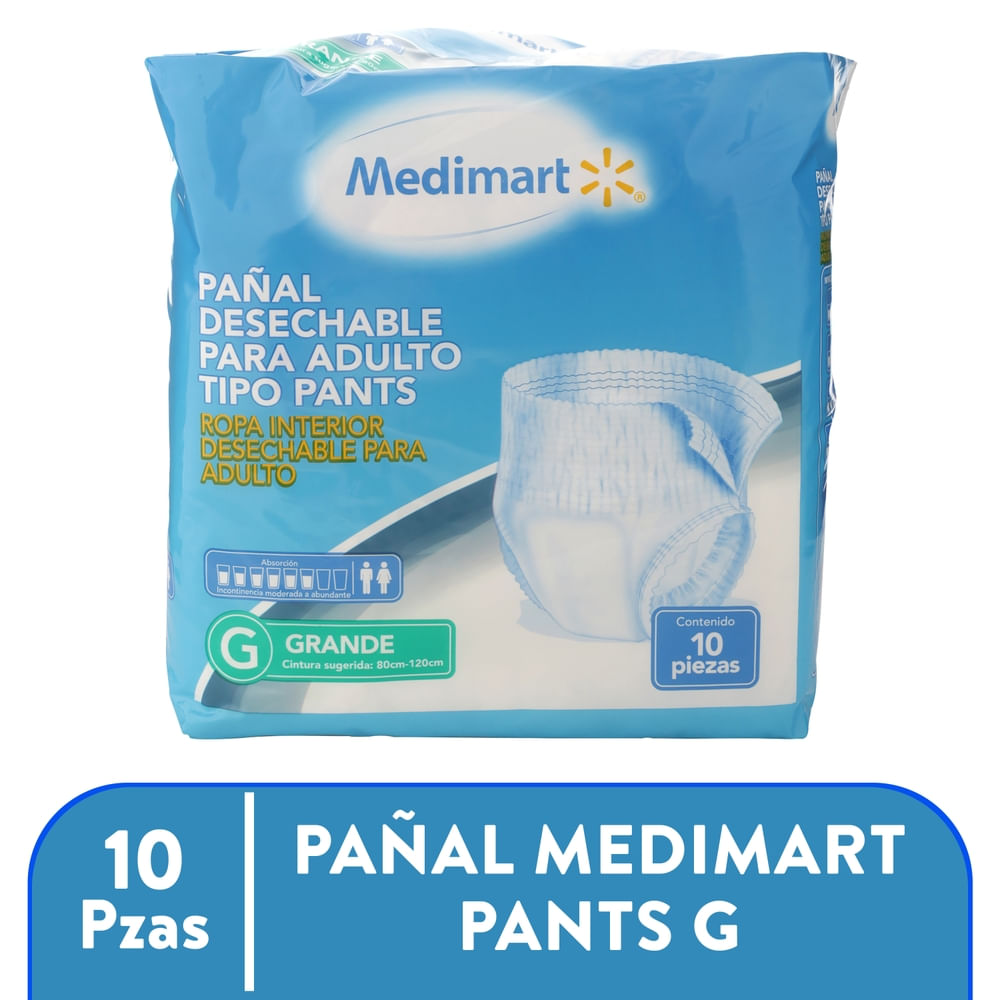 Pañal para adulto Medimart pants talla G - 10 Uds-Precio indicado por panal incont/moderad