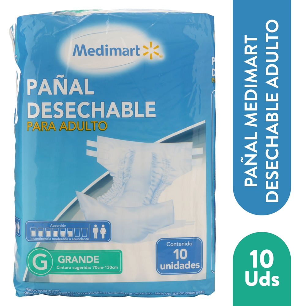 Pañales Adulto Medimart Talla L -10 uds-Precio indicado por panal incont/severa