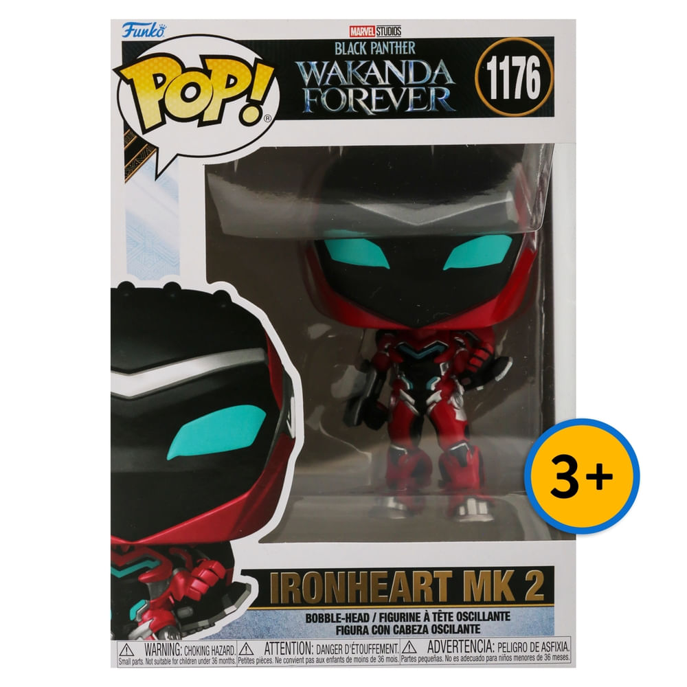 Figura Pop Marvel Black Panther Wf S2  Ironheart Mk2 Cabeza Oscilante