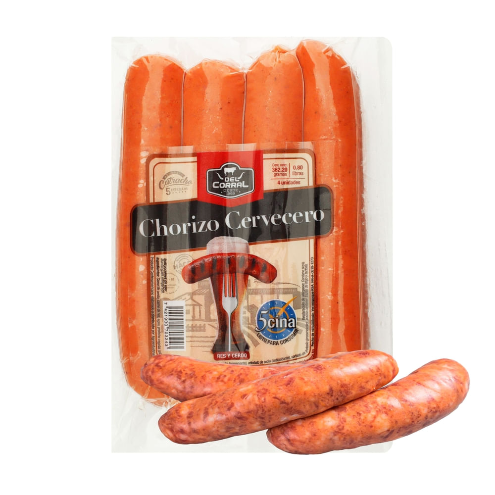 Chorizo El Corral Cervecero 4 Unidades - 417.10 g