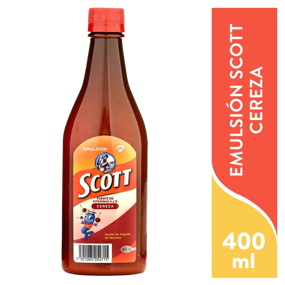 Emulsion Scott Sabor Cereza 400ml-Precio indicado por higado de bacalao