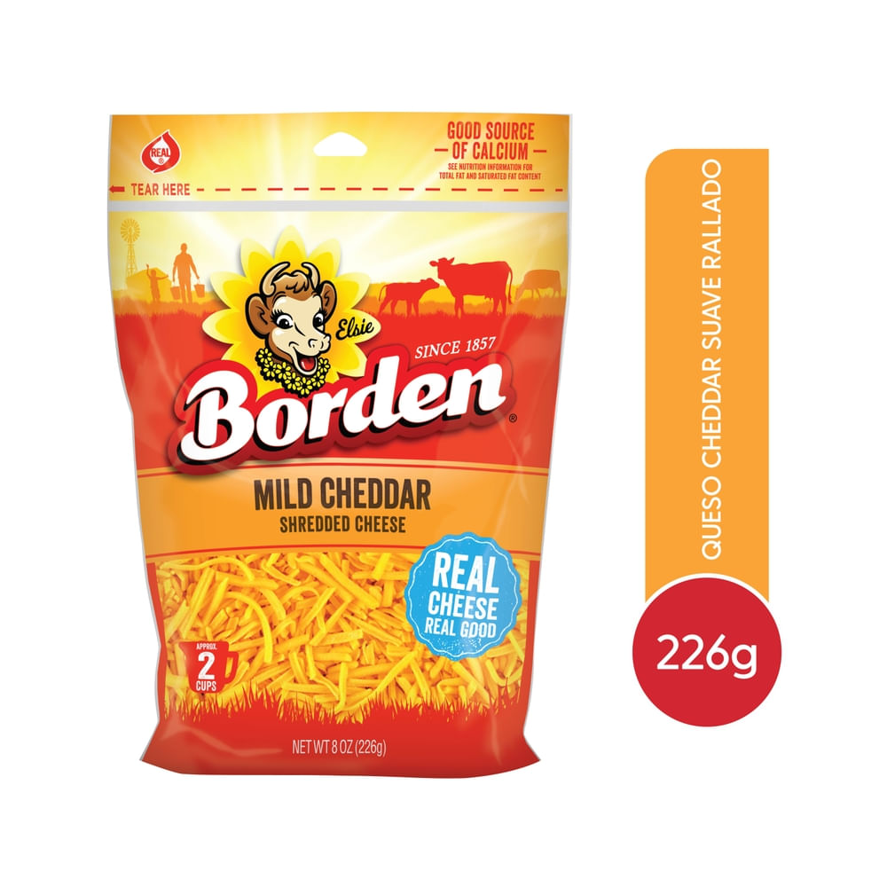 Queso Cheddar Borden Rallado - 226 g