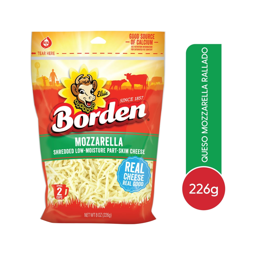 Queso Mozzarella Borden Rallado - 226 g