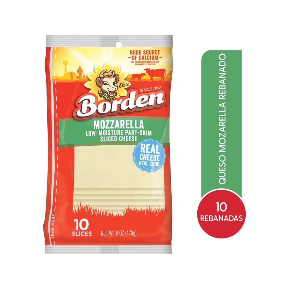 Queso Mozzarella Borden 10 rebanadas - 170 g