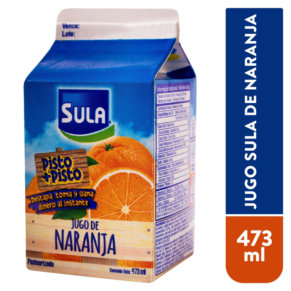 Jugo Sula De Naranja Clasico Carton- 473 Ml