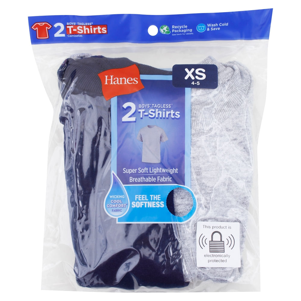 Ropa Interior y Pijamas De Niños Hanes P2 Playera Nino c Redond Hanes Surt Xs