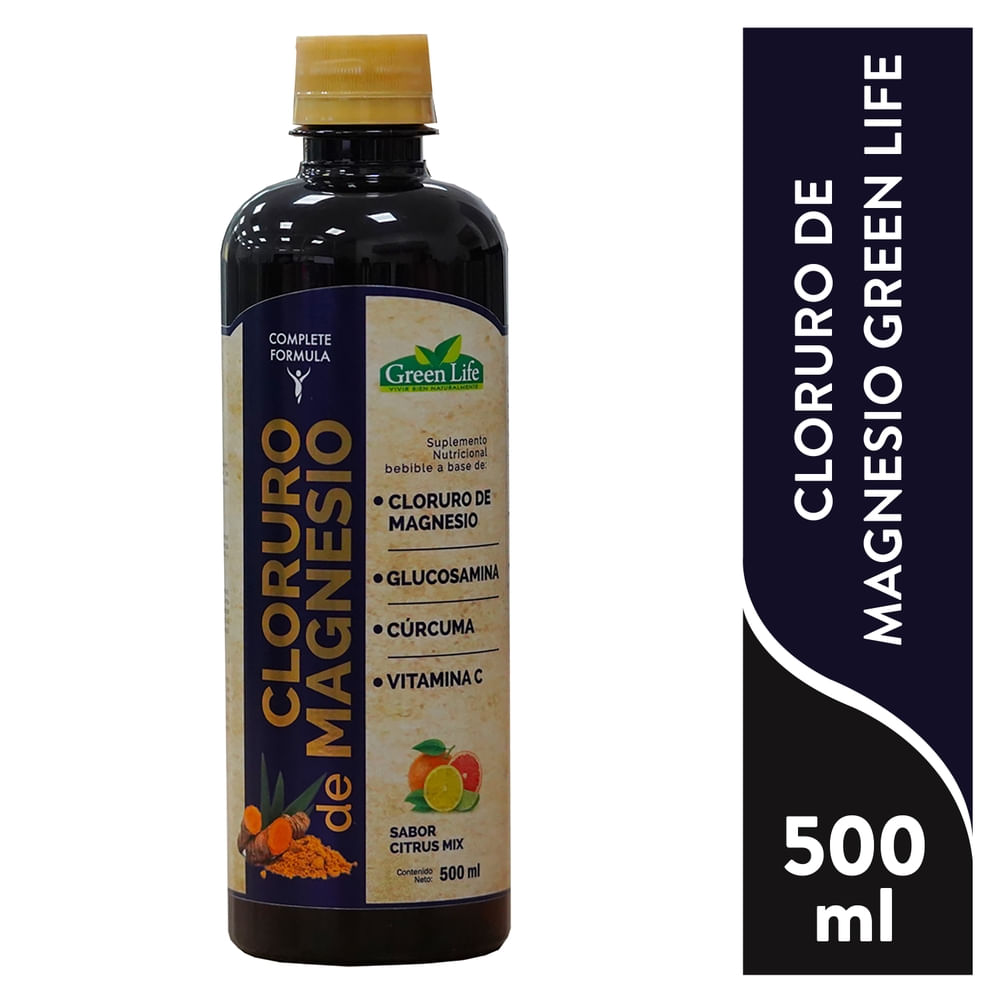 Multivitamínicos, Suplementos & Sistema Óseo Nature Heart Cloruro De Magnesio Green Life 500ml-Precio indicado por colageno vitaminas