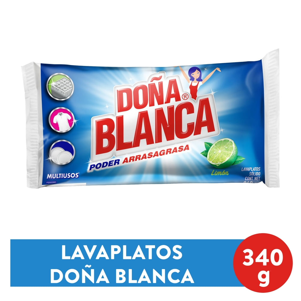 Lavaplatos Multiusos Doña Blanca Poder Arrasagrasa Limón Sólido - 340 g