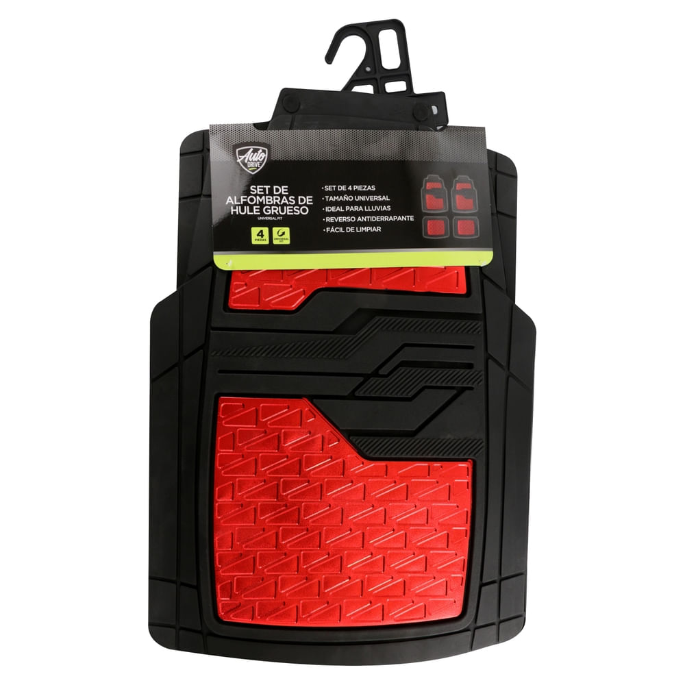 Alfombras Pvc Auto Drive 4 Piezas Rojo