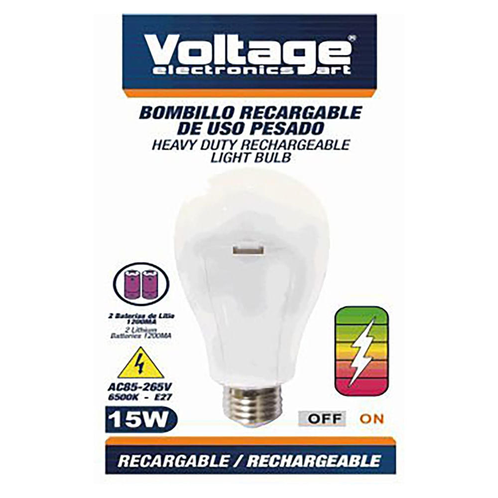 Bombillo Voltage Recargable - 15W