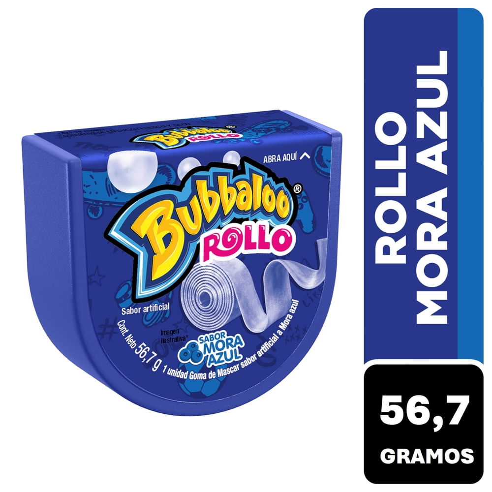 Chicle Bubbaloo rollo mora - 56.7 g
