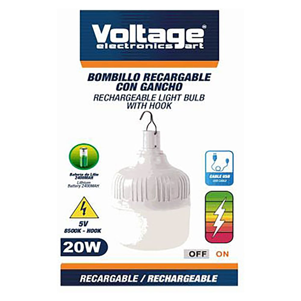 Bombillo Voltage Recargable Usb - 20W