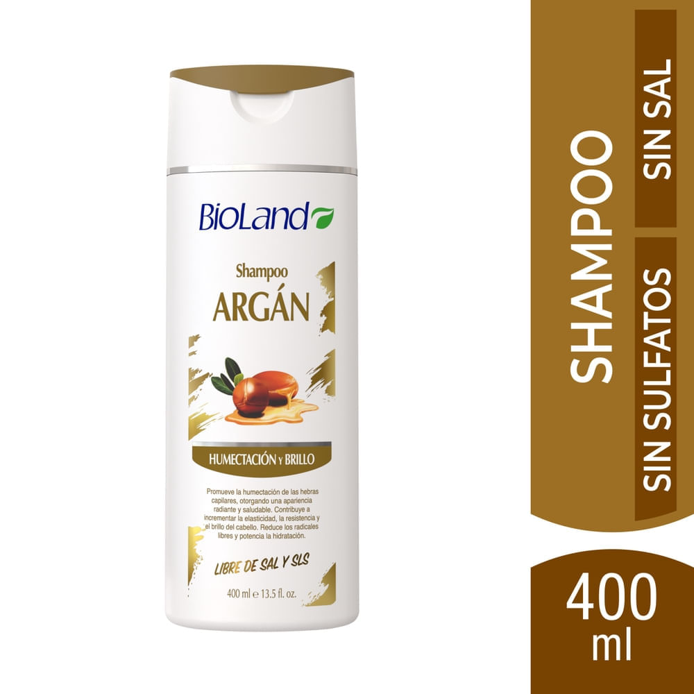 Shampoo Bioland Argán Humectación y Brillo - 400 ml