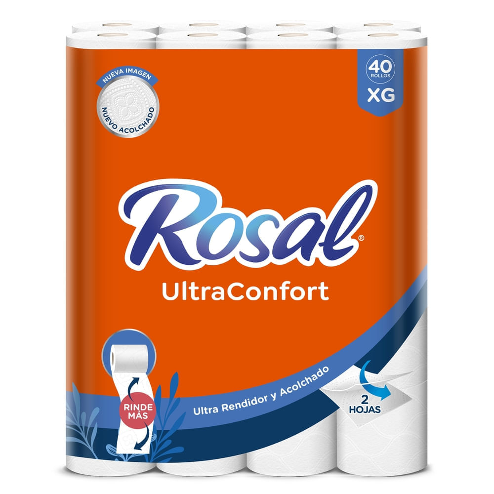 Papel Higiénico Rosal Naranja Doble Hoja - 40 Rollos