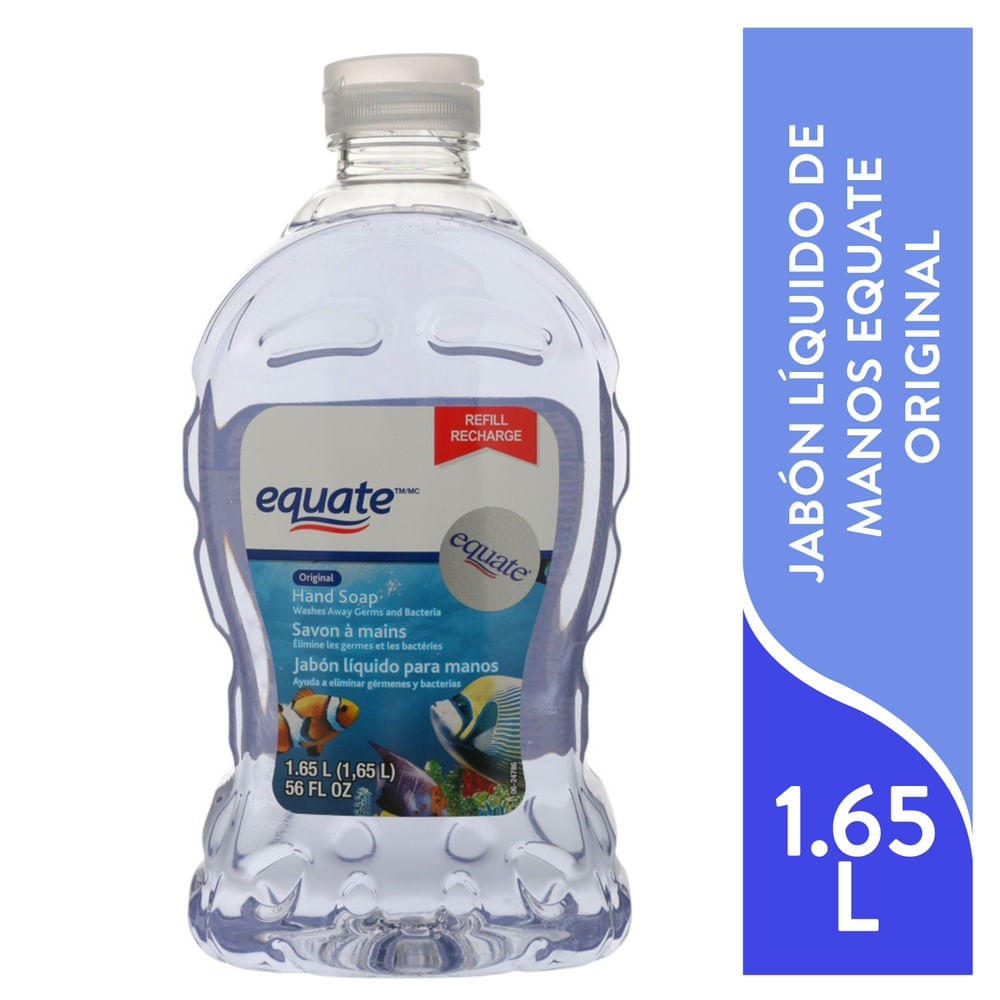 Jabón Equate Liquido Clear Repuesto - 1.65Lt