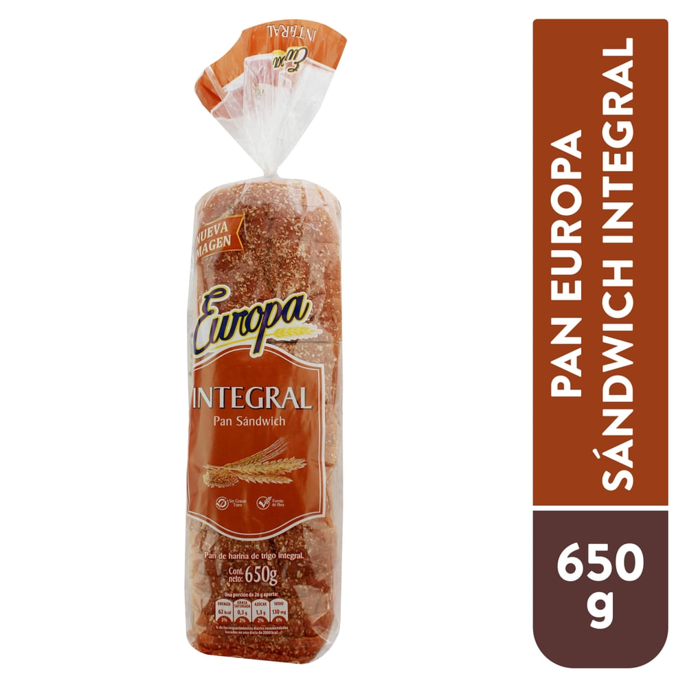 Pan Europa integral para sándwich - 650 g