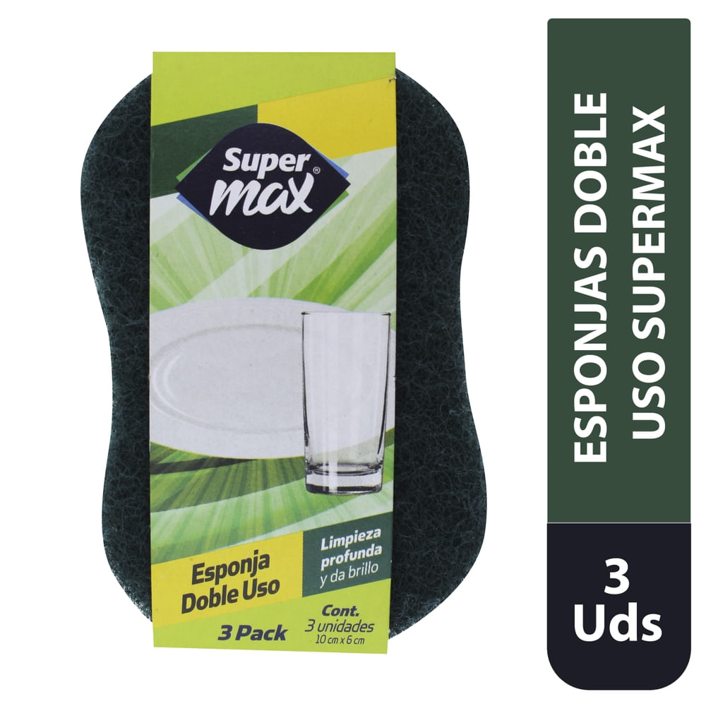 Esponjas Doble Uso Supermax - 3 Unidades