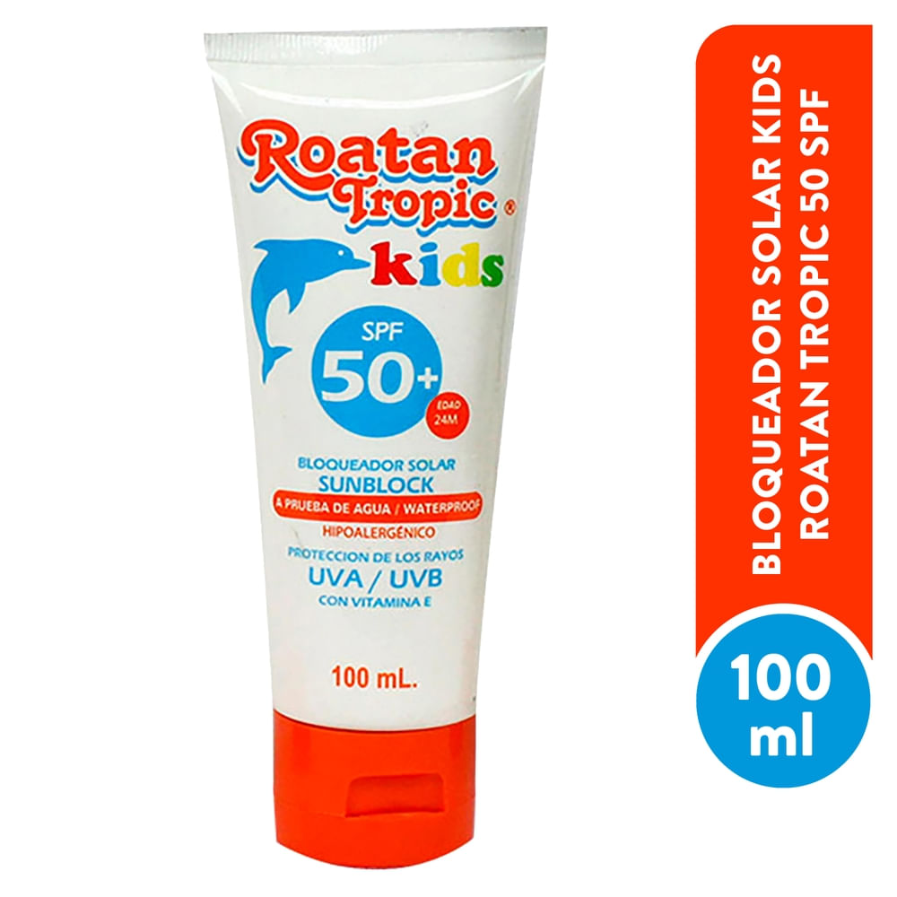 Protector solar Roatan Tropic kids hipoalergénico SPF 50 - 100 ml