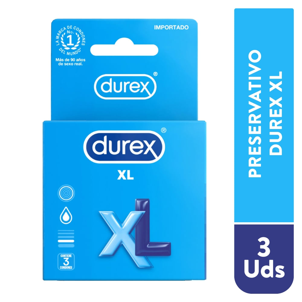 Preservativo Durex tamaño XL caja 3 Uds - Precio indicado por caja