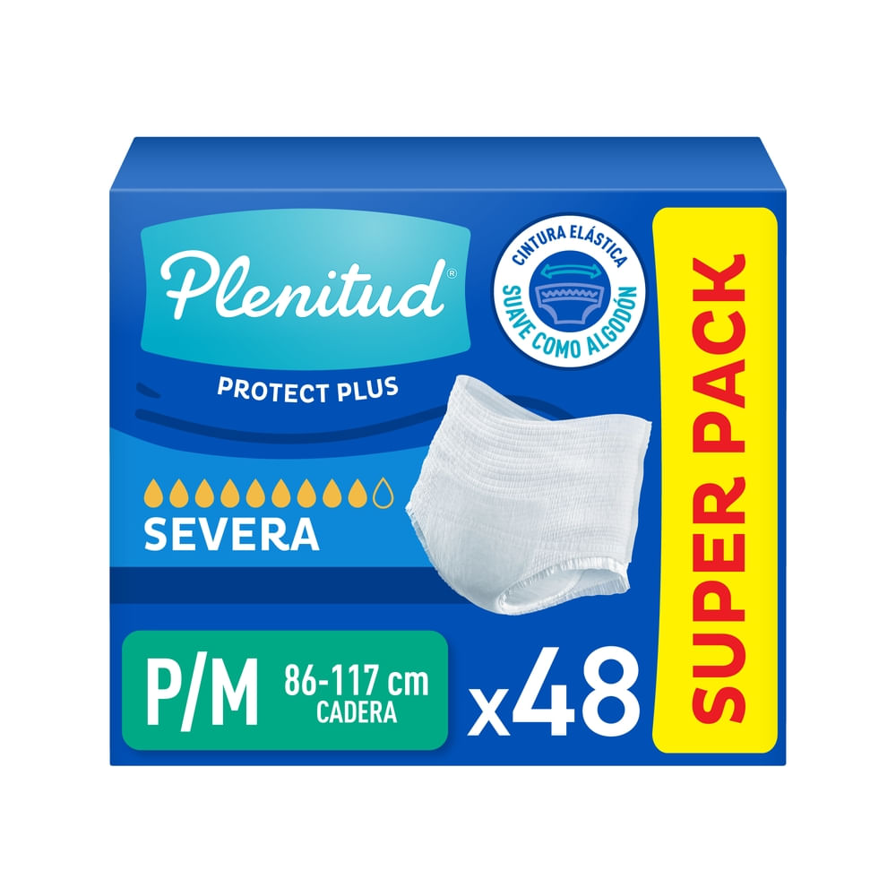 Pants Desechables para Adulto Plenitud Protect P/M - 48 Unidades-Precio indicado por panal incont/moderad