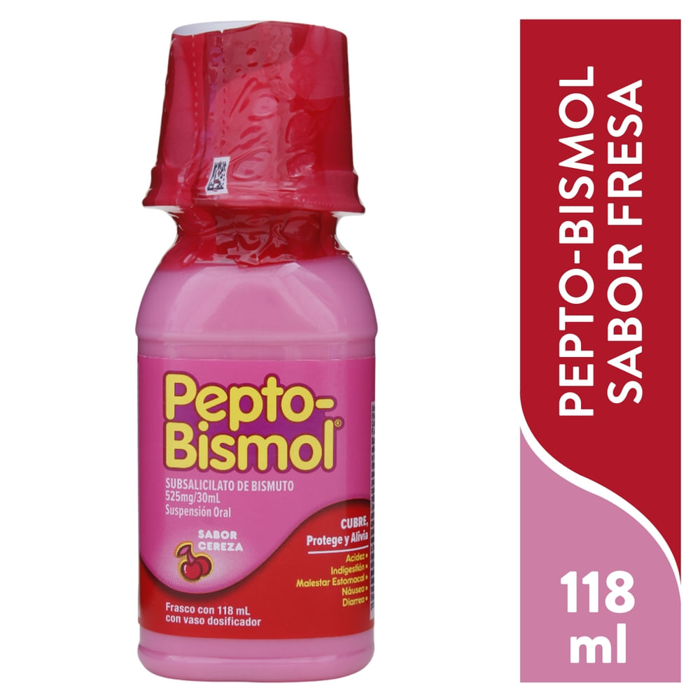 Suspensión Pepto-Bismol  Sabor Cereza 118 ml-Precio indicado por antiacido liquidos