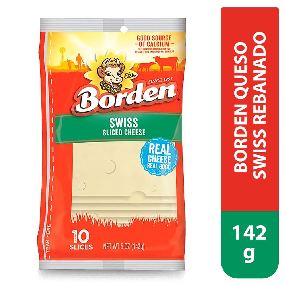 Queso Suizo Borden 10 rebanadas - 142 g