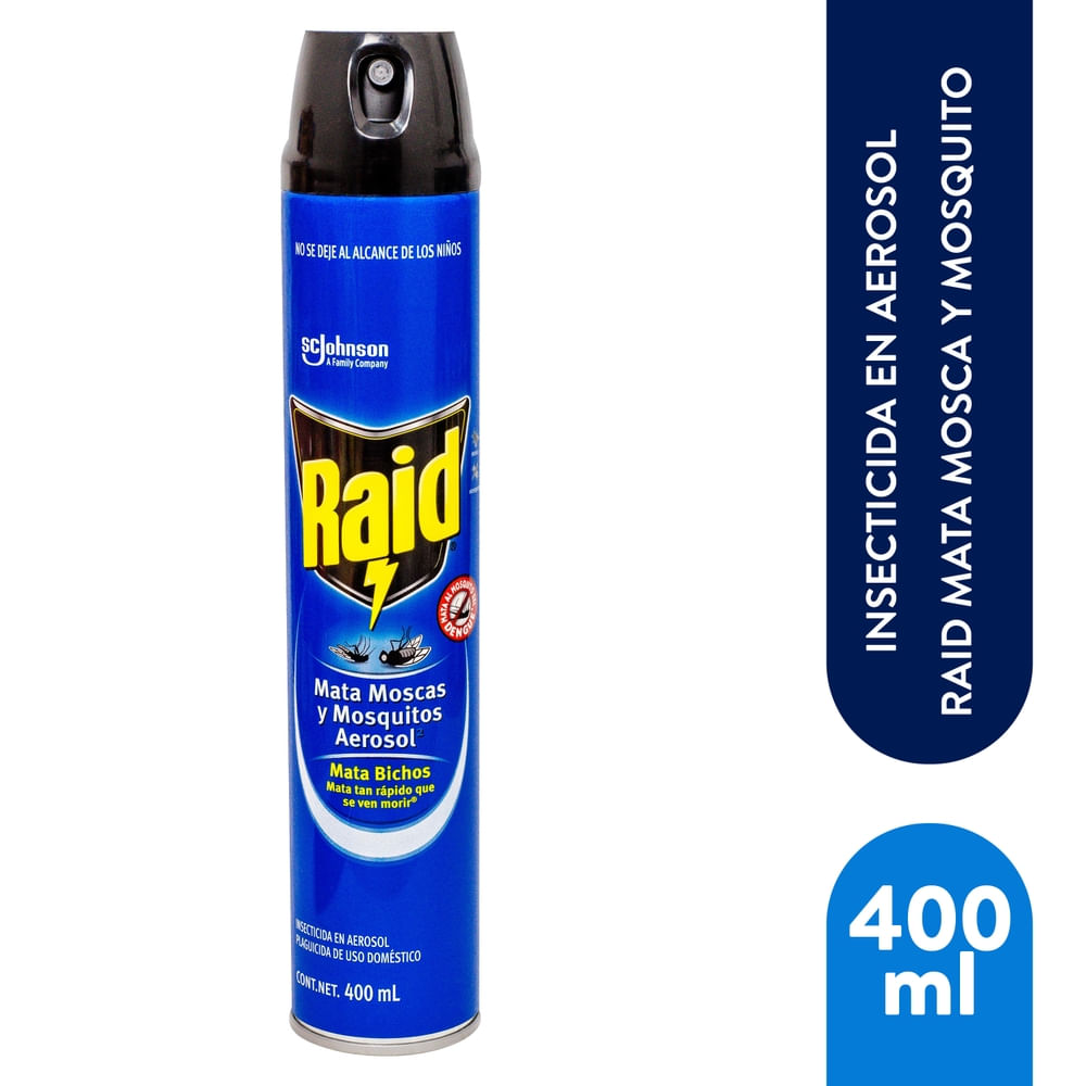 Insecticida En Aerosol Raid® Mata Moscas Y Mosquitos - 400Ml
