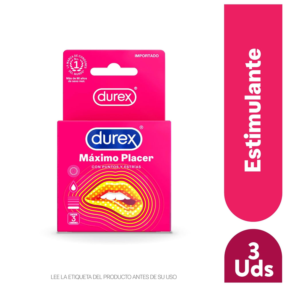 Preservativo Durex máximo placer - 3 Uds-Precio indicado por preservativos