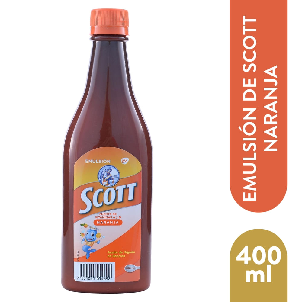 Emulsión Scott sabor naranja - 400 ml-Precio indicado por higado de bacalao