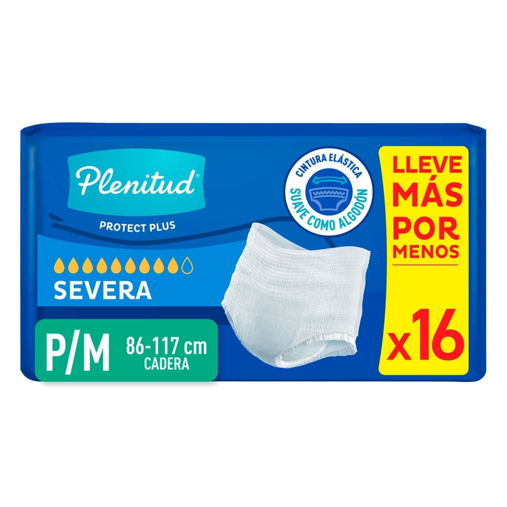 Pants Desechables para Adulto Plenitud Protect P/M - 16 Unidades-Precio indicado por panal incont/moderad