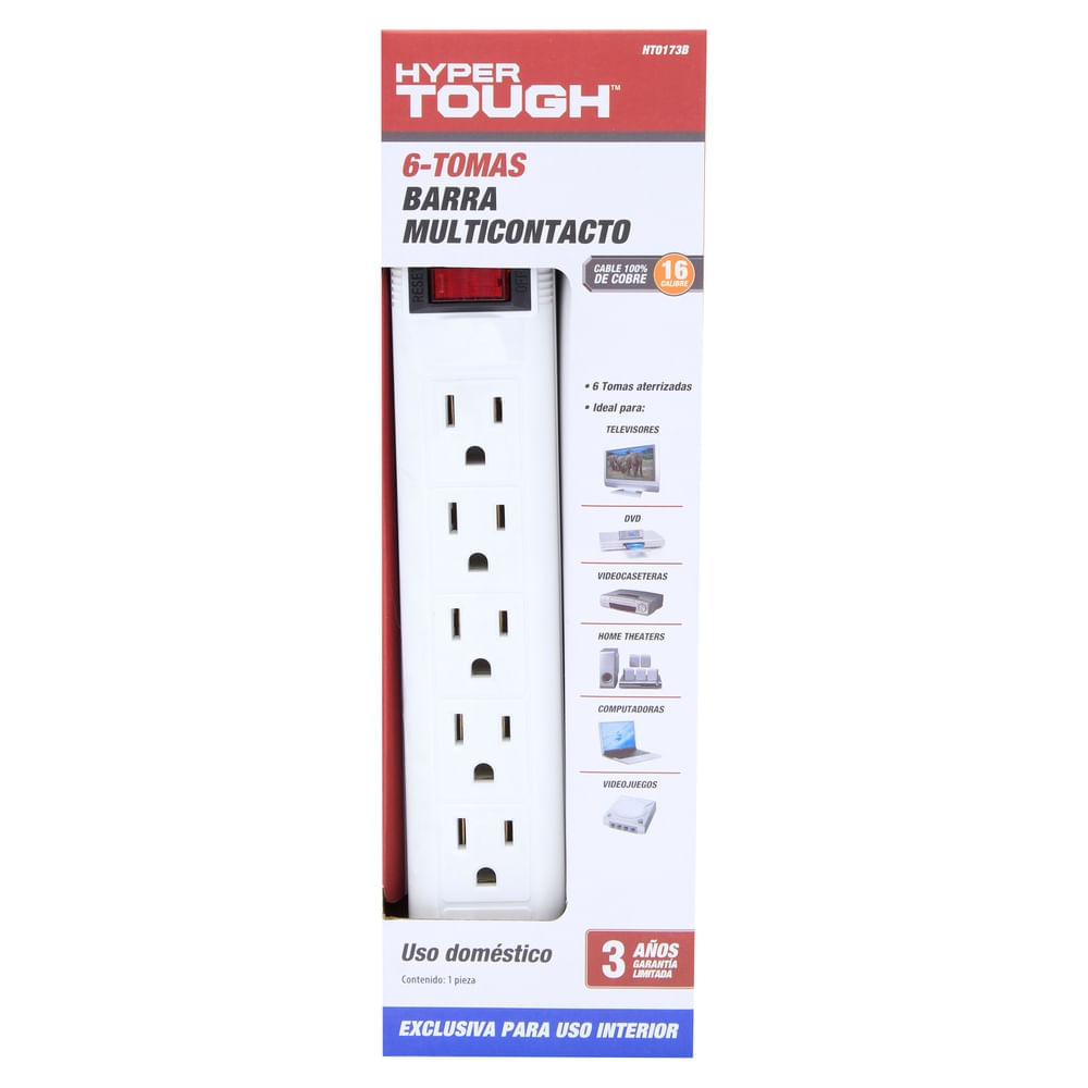 Regleta Electrica 6 Toma Hyper Tough